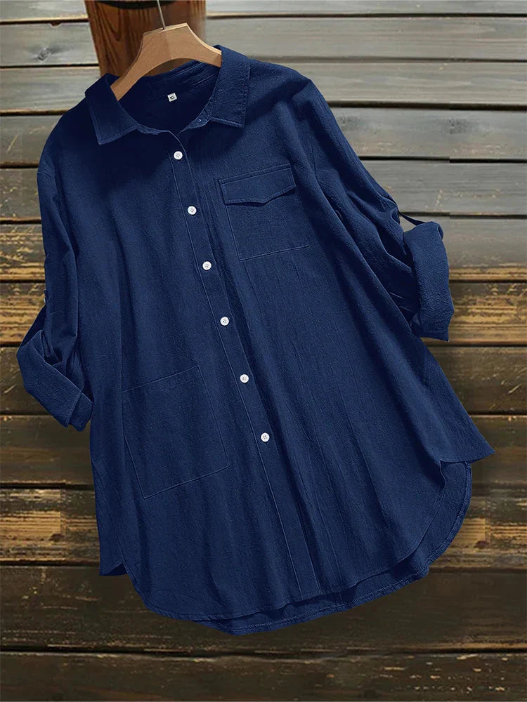Fudus | Reversknopf Bluse Modedesigner 5xl Hemden Langarm Oberteile