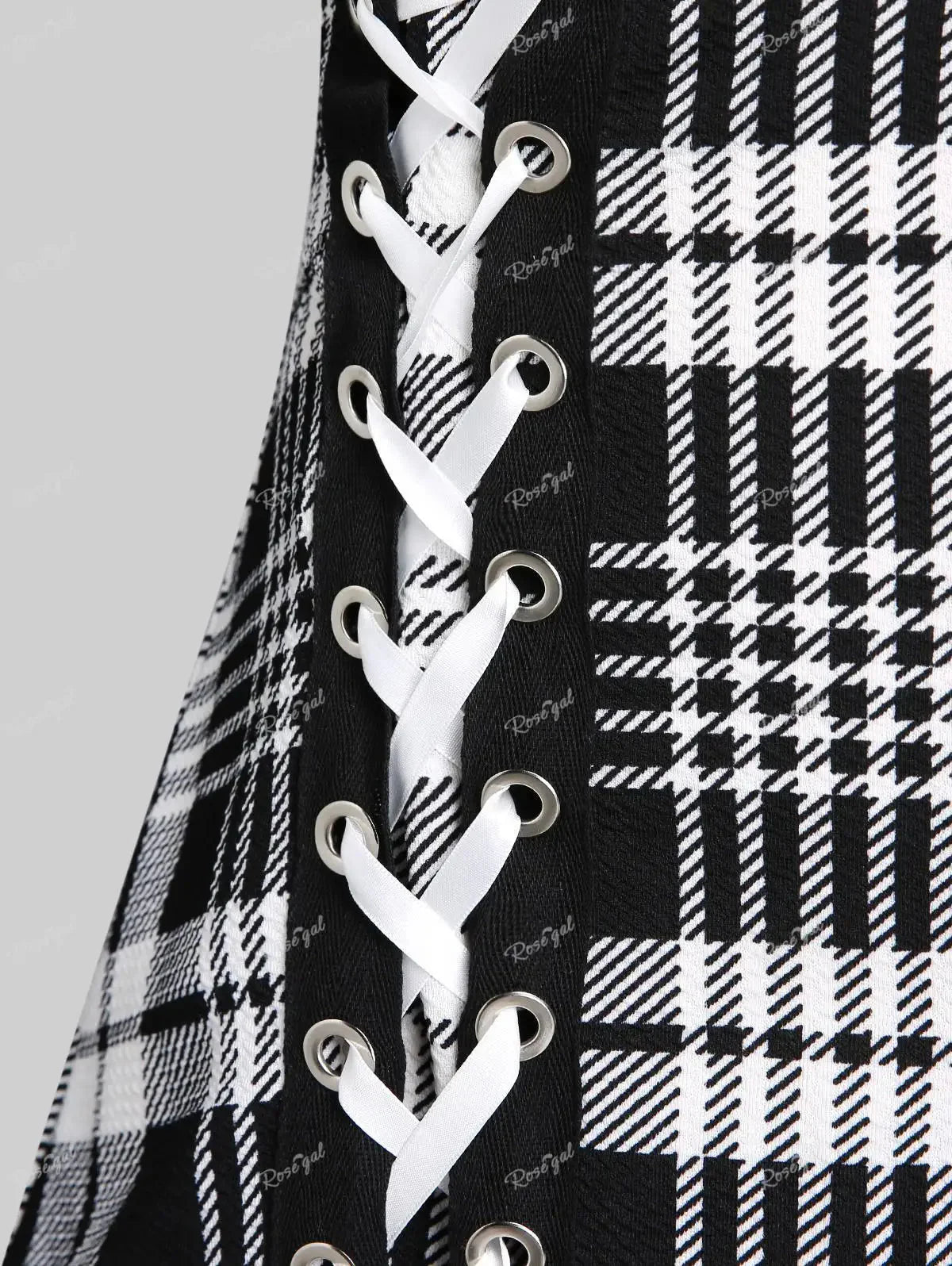 Fudus | Karo Rüschen Mode Designer Schnürtops