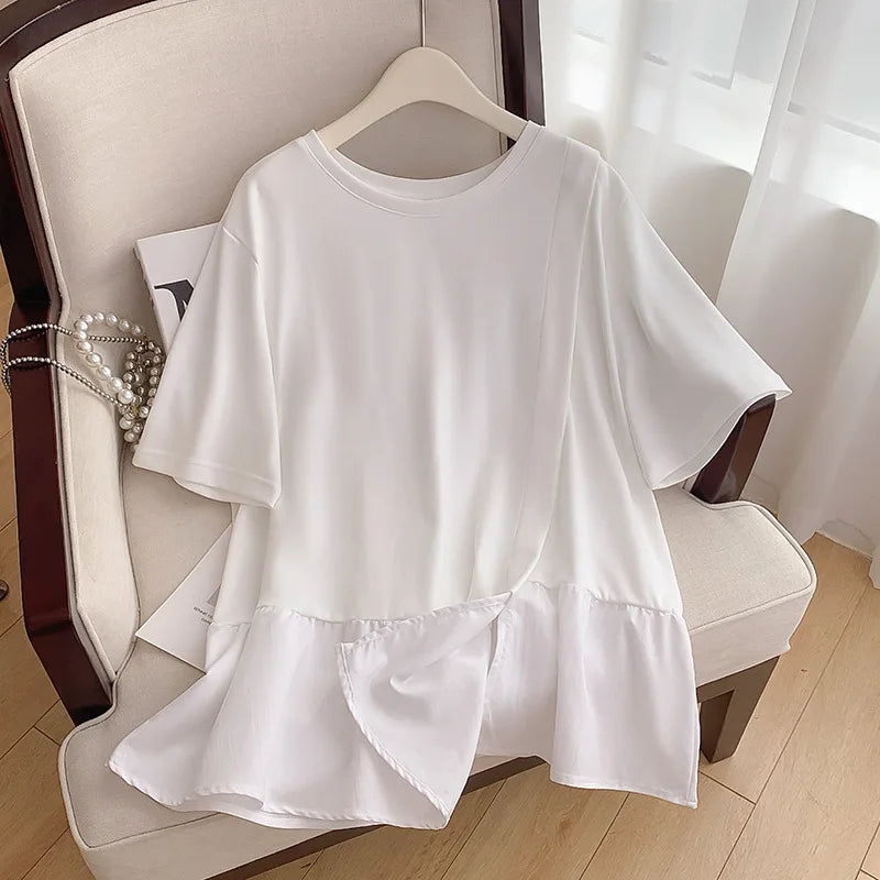 Fudus | Rüschensaum 6-10xl Bluse Mode Designer T-shirts