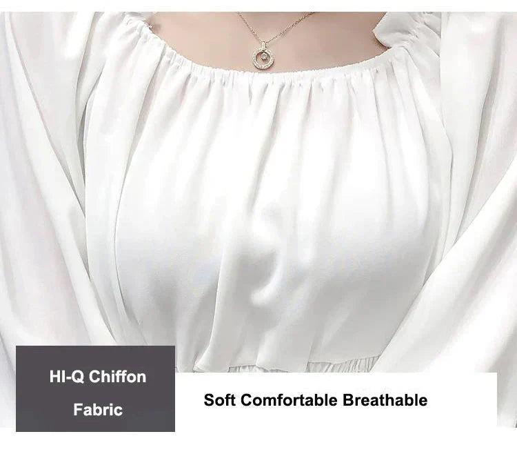 Fudus | Rüsche Trim Modedesigner Puffärmel Langarmoberteile