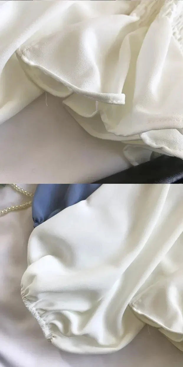 Fudus | Rüsche Trim Modedesigner Puffärmel Langarmoberteile
