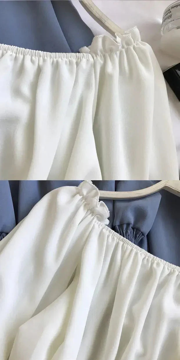 Fudus | Rüsche Trim Modedesigner Puffärmel Langarmoberteile