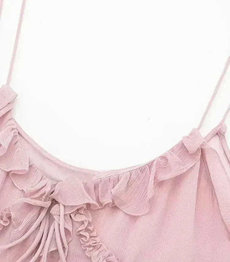 Fudus | Rüschbogen Gebunden Crop Tops Modedesigner Tops
