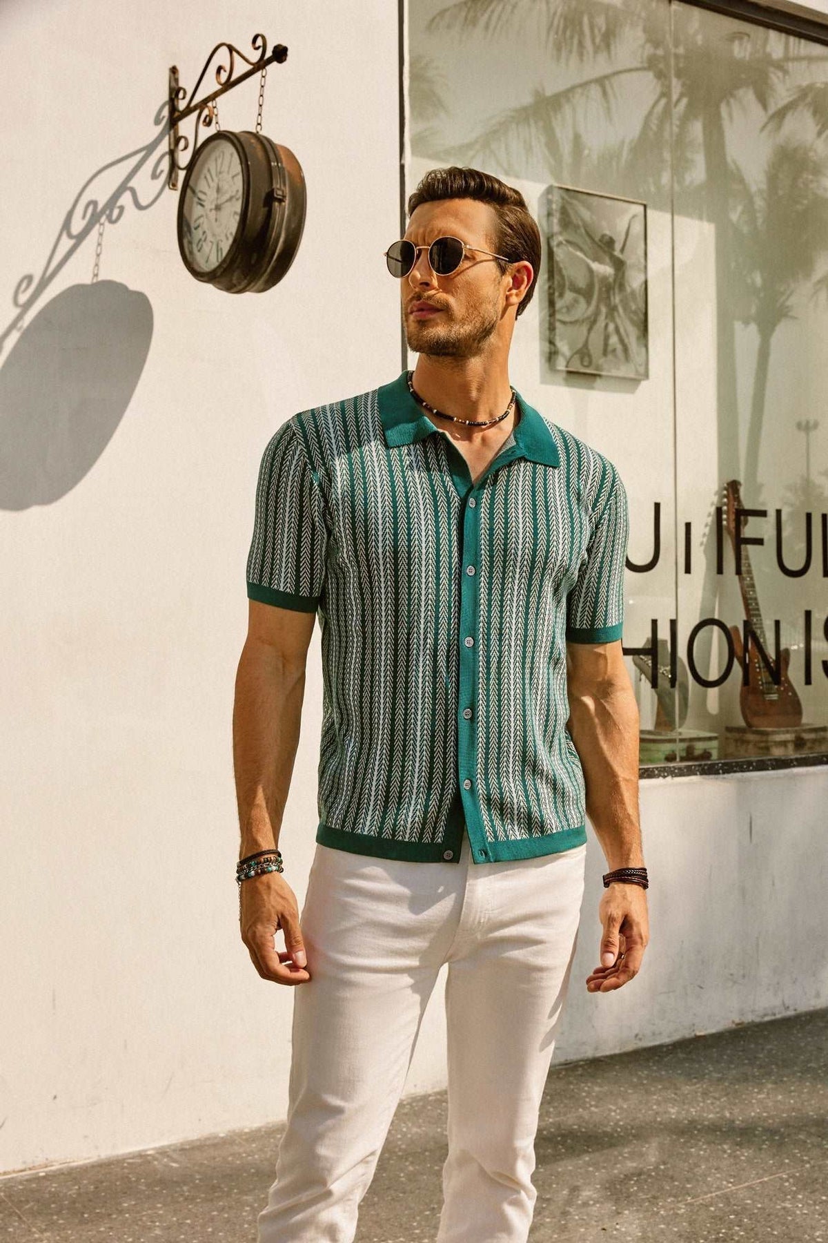 Erwin  | Retro 70S Vintage gestreiftes Hemd