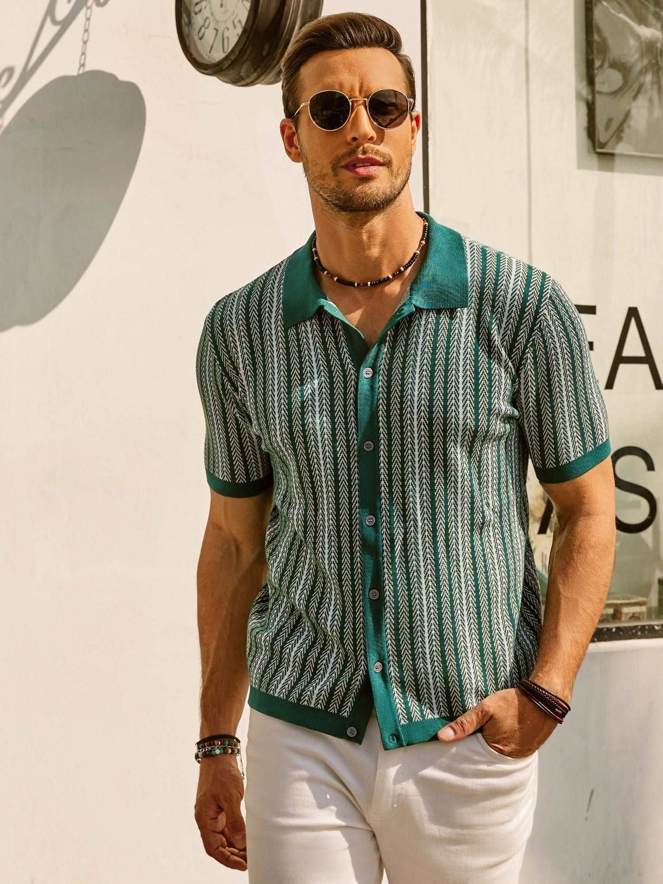 Erwin  | Retro 70S Vintage gestreiftes Hemd