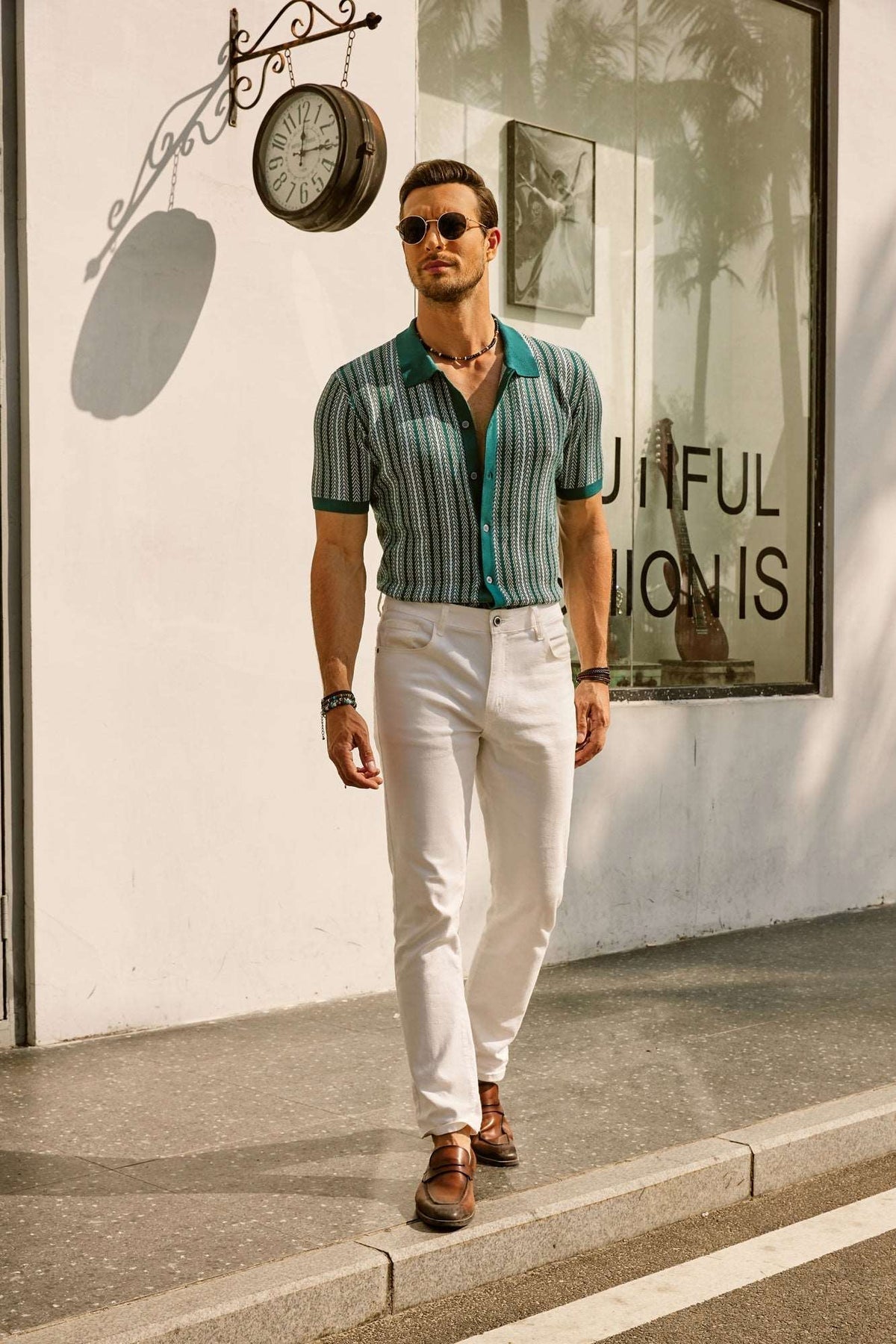 Erwin  | Retro 70S Vintage gestreiftes Hemd