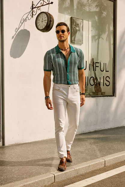 Erwin  | Retro 70S Vintage gestreiftes Hemd