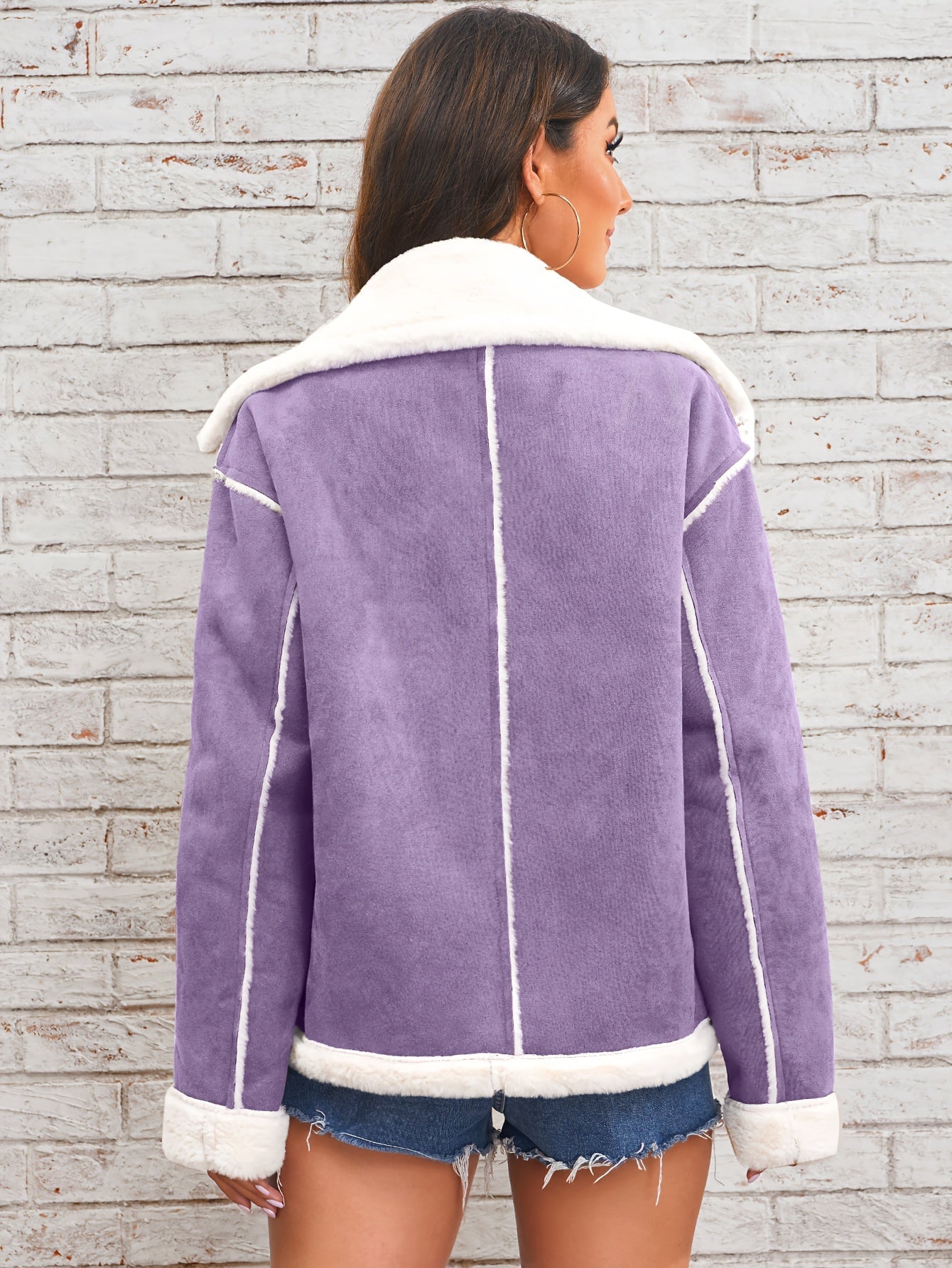 Leyarae | Plüsch Jacke mit Reverskragen – Winter Warme Lässige Oberbekleidung
