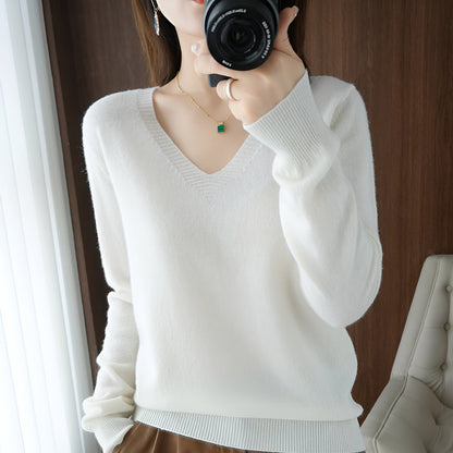 Ika | Gemütlicher V-Ausschnitt Strickpullover