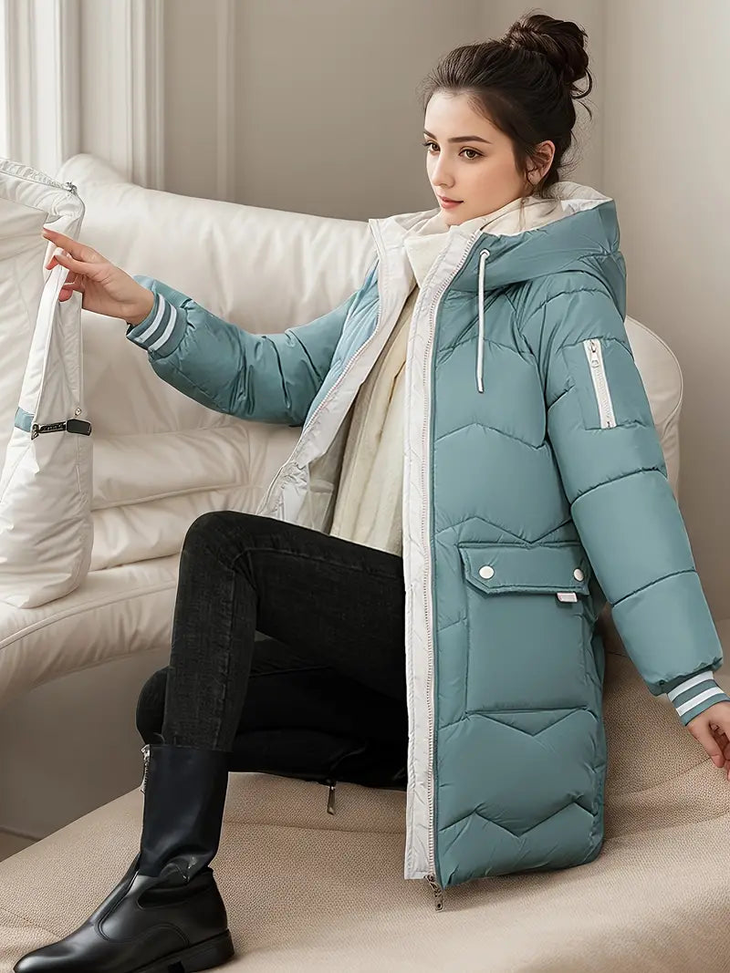 Climaya | Stylische Pufferjacke – oberschenkellang mit Kordelzug