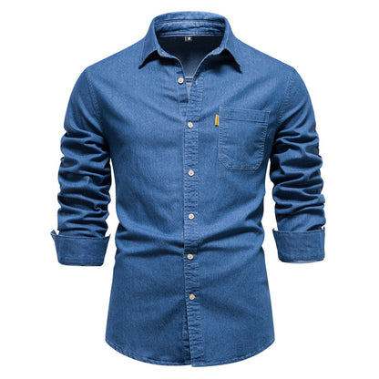 Fudus | Modisches Lässig Denim Hemd Ohne Bügeln