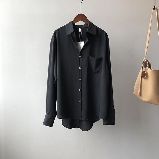 Fudus | Damen Einfarbige Tops Shirt Langarm