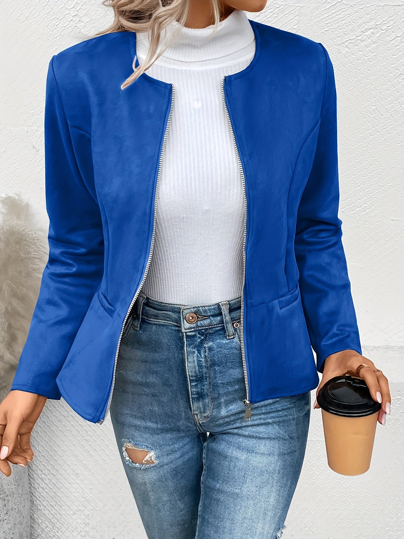 Leymirae | Braune Langarm Zip-Up Jacke