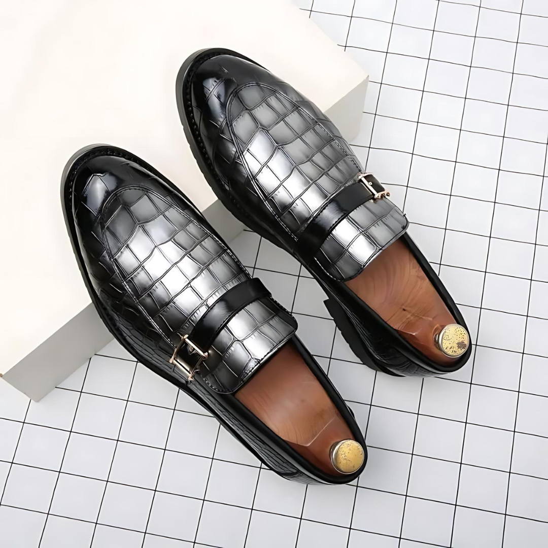 Julius | Luxuriöse Loafer aus Leder mit Krokoprägung für Herren