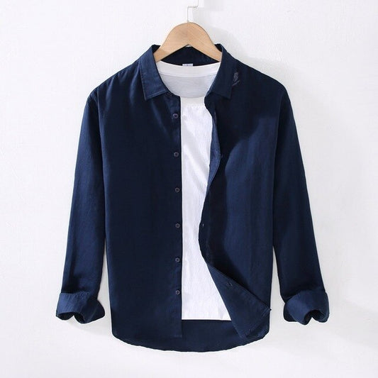 Leinen-Button-Down-Sommerhemd für Herren
