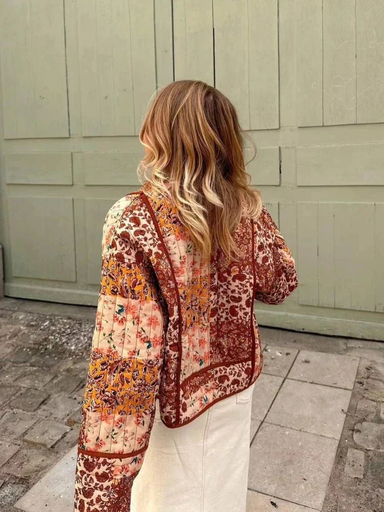Selinda - Vintage Damenjacke mit Patchwork-Design