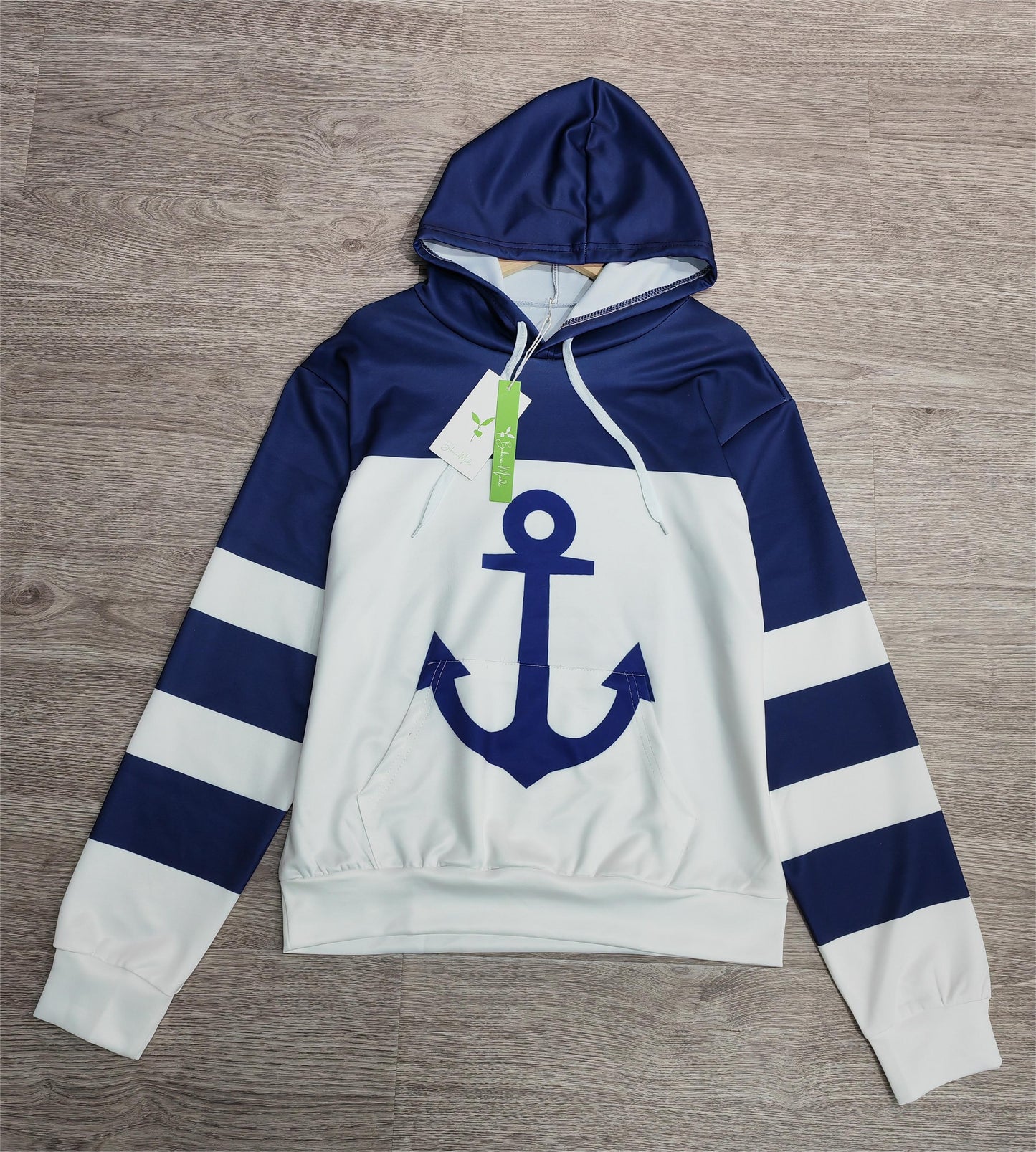 FallStil - Anker Langarm-Kapuzenpullover mit Farbblock