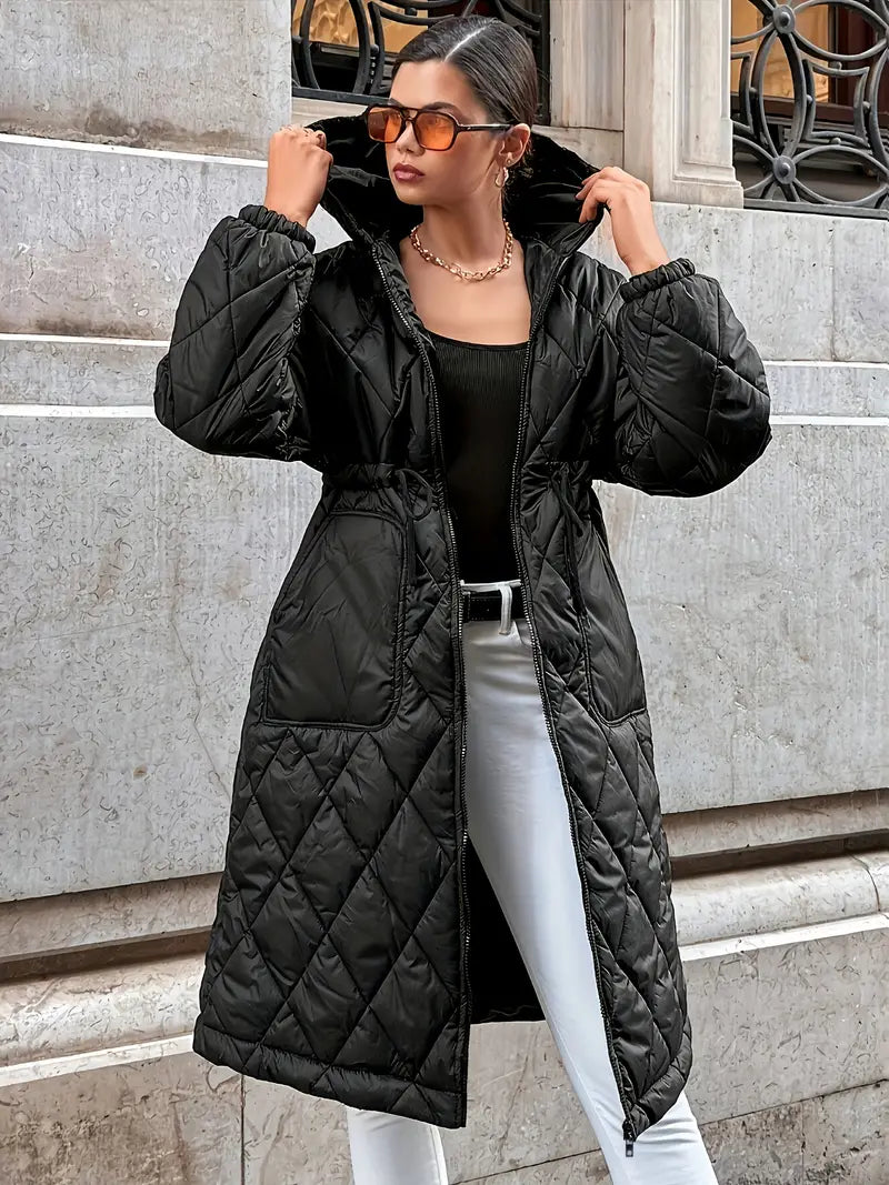Keynaris | Gemütliche Oase – Pufferjacke in Midilänge mit Kapuze