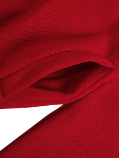 Even&Vil - Motor Rot Ungleicher Saum Kapuzenpullover