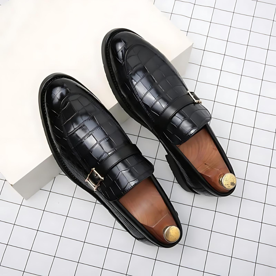 Julius | Luxuriöse Loafer aus Leder mit Krokoprägung für Herren