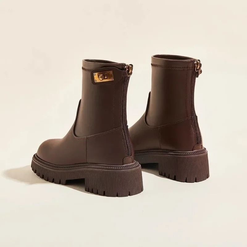 Mathylda | Damen Stiefeletten mit Reißverschluss und klobiger Sohle