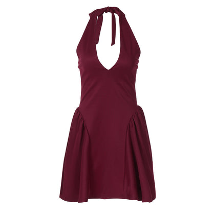 Anna – Sexy Tiefes V-Ausschnitt Neckholderkleid für Party