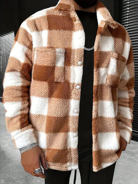 Keyriah | Langärmlige, karierte Fleecejacke