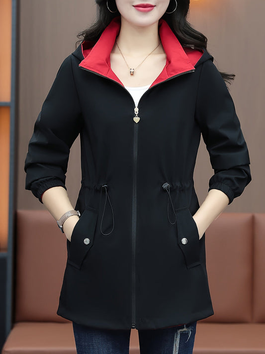 Reinica | Schwarze Wendejacke mit Kapuze für vielseitige Styles