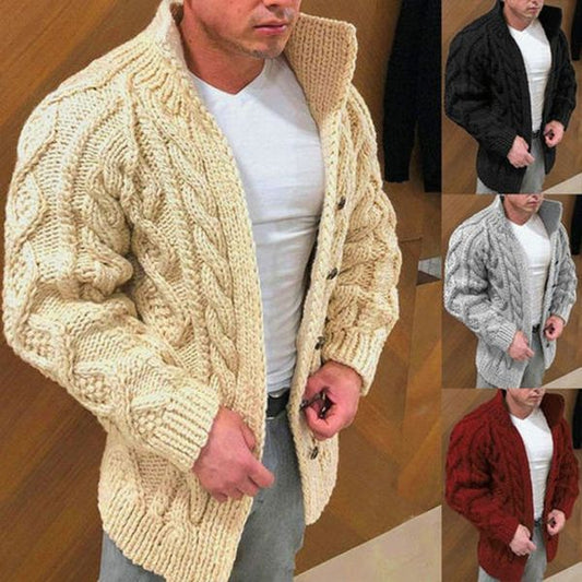 Grayson - Stylische Strickjacke mit Stehkragen für Herren