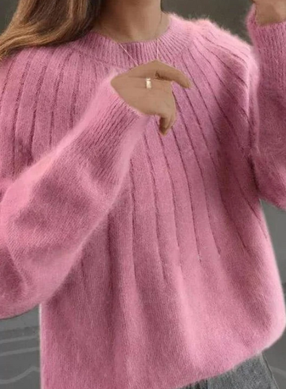 Olivie - Flauschiger Kaschmir-Strickpullover