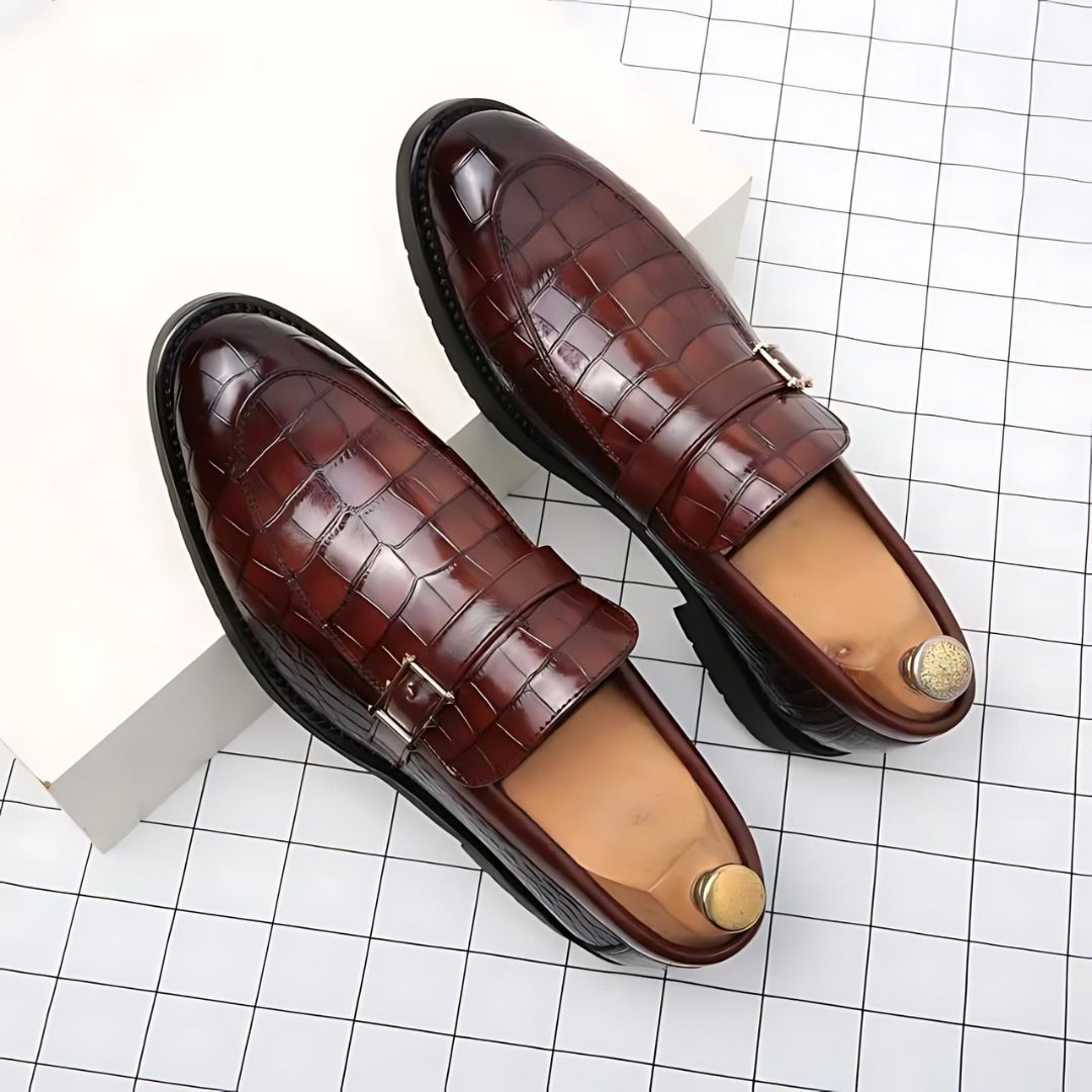 Julius | Luxuriöse Loafer aus Leder mit Krokoprägung für Herren