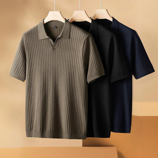 Hochwertig gestricktes Herrenpoloshirt für den Küstenlook