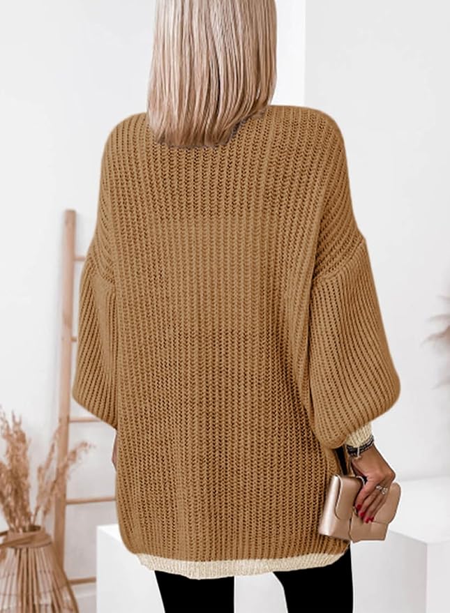 Frieda - Elegante Strickjacke mit Laternenärmeln für Frauen
