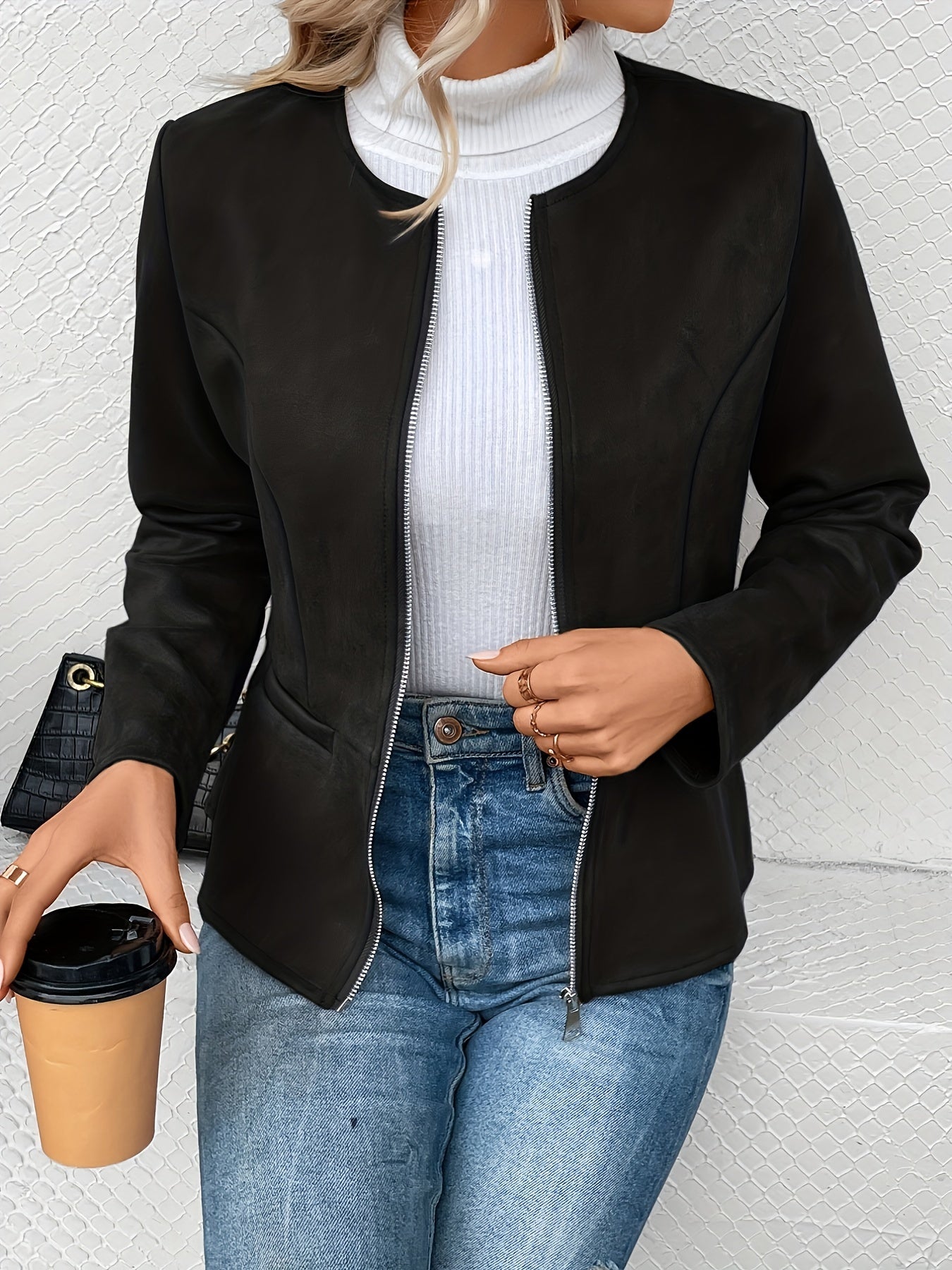 Leymirae | Braune Langarm Zip-Up Jacke