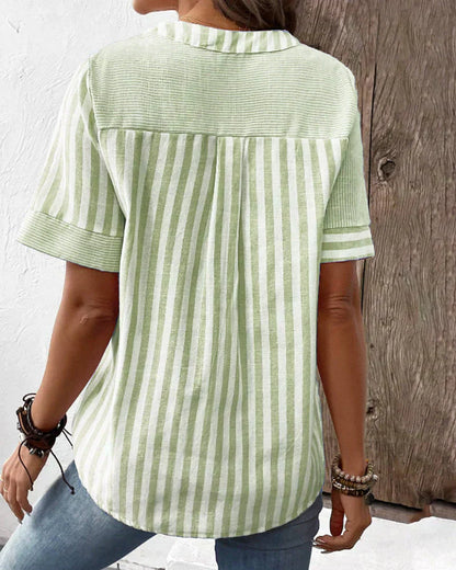 Barbara - Elegante Bluse mit Kunsthandwerksdruck für Damen