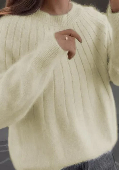 Olivie - Flauschiger Kaschmir-Strickpullover