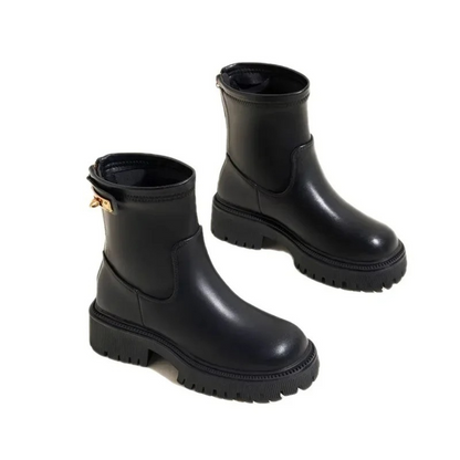 Mathylda | Damen Stiefeletten mit Reißverschluss und klobiger Sohle