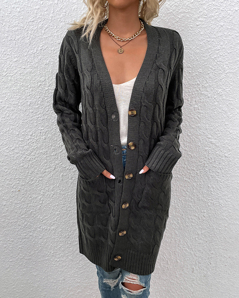 Emma | Gemütliche Strick -Strickjacke mit Kabeldetails - perfekt für den Herbst