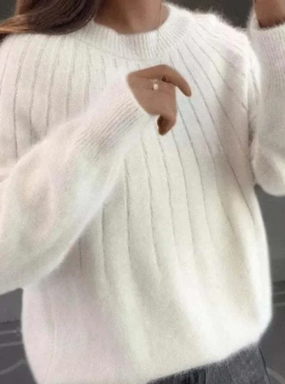 Olivie - Flauschiger Kaschmir-Strickpullover