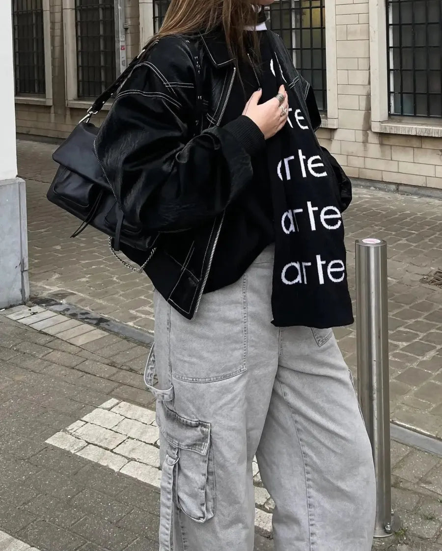 Poiveira | Übergroße Lederjacke