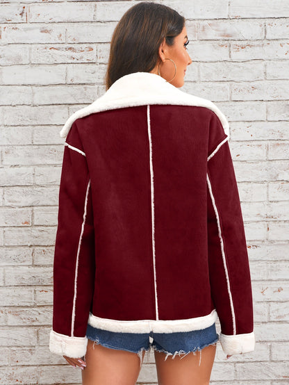 Leyarae | Plüsch Jacke mit Reverskragen – Winter Warme Lässige Oberbekleidung