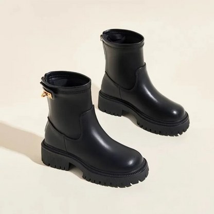 Mathylda | Damen Stiefeletten mit Reißverschluss und klobiger Sohle