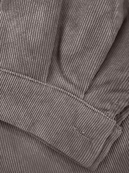 Leyariel | Graue Cordjacke mit Knopfleiste