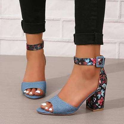 Celia - Damen-Sandalen mit klobigen Absätzen
