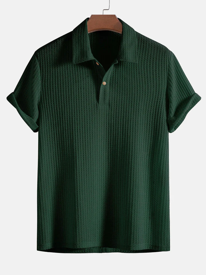 Gestricktes Waffel-Poloshirt - Chen
