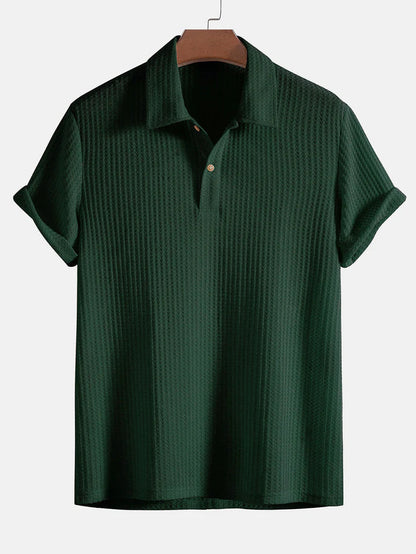 Gestricktes Waffel-Poloshirt - Chen