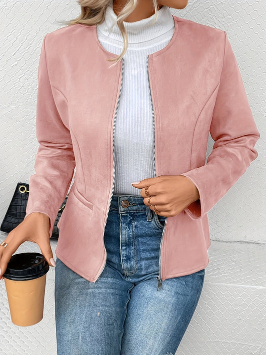 Leymirae | Braune Langarm Zip-Up Jacke
