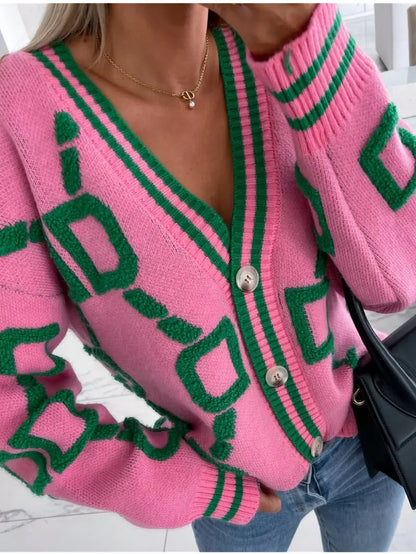 Silja - Schicker Cardigan mit kontrastierendem V-Ausschnitt