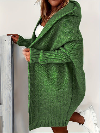 Leycira | Schwarzer Kapuzenstrickjacke