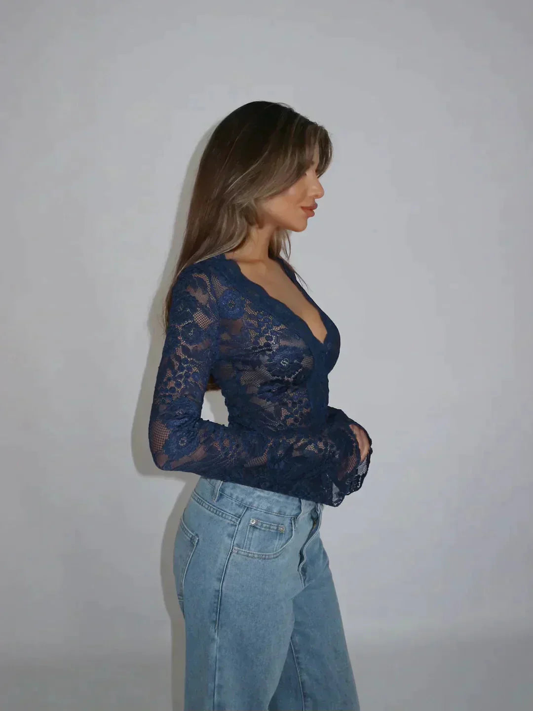 Willie - Vintage Mesh-Spitzenoberteil